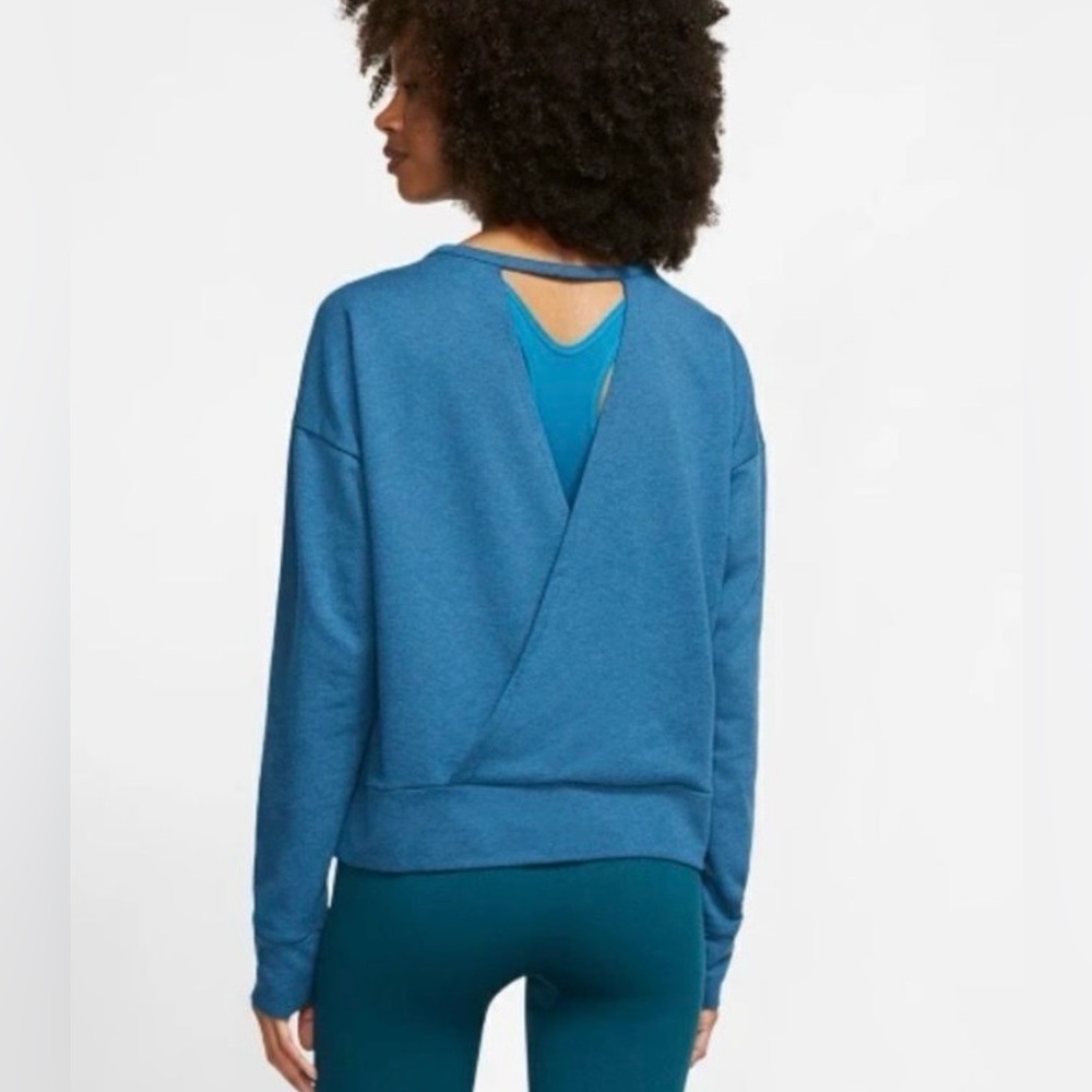 Blue Open-Back Nike crew yoga Sweatshirt